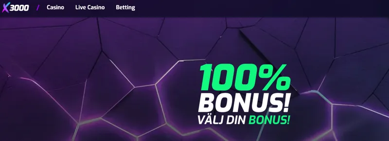 X3000 välkomnar nya spelare med dubbel insättning